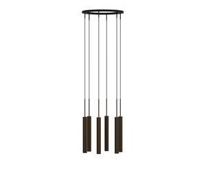 Lampadario Tubolare 6 Alluminio/ Bronzo Anodizzato