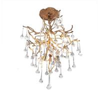 Lampadario V-intage In Cristallo Da Soffitto, Moderno E Semplice, Tutto In Rame,Plafoniera Lampadario Da Soffitto