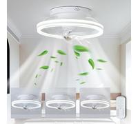 Lampadario Ventilatore Da Soffitto Con E Telecomando 360° Rotazione, Plafoniera Led Soffitto Con Ventilatore Silenzioso 6 Velocità Dimmerabile Per La Camera Da Letto Soggiorno Balcone