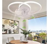 Lampadario Ventilatore led Anello dimmerabile App moderno plafoniera A soffitto [EEK: A+]