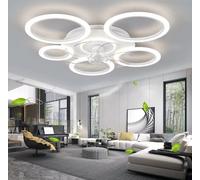 LAMPADARIO VENTILATORE LED DIMMERABILE APP MODERNO PLAFONIERA A SOFFITTO DESIGN [EEK: A+]