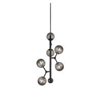 Lampadario Verticale Atom di Halo Design, Colore Fumo/ Nero