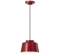 Lampadario Vintage 50'S Ferro E Ceramica Bordeoux 1 Luce E27 23Cm