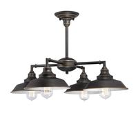 Westinghouse Lighting 63433 - Apparecchiatura da soffitto per montaggio semi-rasente/lampadario Iron Hill da interno a quattro luci, finitura in bronzo lucidato a olio con punti brillanti
