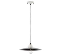 Lampadario Vintage B&W Metallo Smaltato Nero E Bianco 1 Luce E27 30Cm