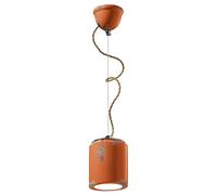 Lampadario Vintage Ceramica Arancio 1 Luce E27