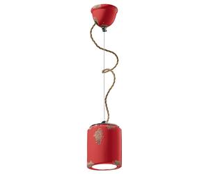 Lampadario Vintage Ceramica Rossa 1 Luce E27