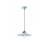 Lampadario Vintage Colors Ferro E Ceramica Azzurro 1 Luce E27 30Cm [EEK: A++]