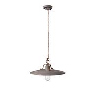Lampadario Vintage Country Ferro E Ceramica Tortora 1 Luce E27