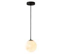 Lampadario Vintage da 5,9 Pollici con Paralume in alabastro, Piccolo lampadario con Finitura in Ottone, Base G9, Lampada a Sospensione in Marmo per Cucina, Soggiorno, Sala da Pranzo