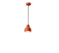 Lampadario Vintage Decò Berimbau Ceramica Arancio Pokè 1 Luce E27