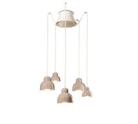 Lampadario Vintage Decò Berimbau Ceramica Grigio Sabbia 3 Luci E27
