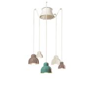 Lampadario Vintage Decò Berimbau Mix Ceramica 3 Luci E27