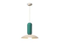 Lampadario Vintage Decò Pau Ceramica Crema E Turchese 1 Luce E27