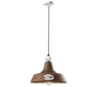 Lampadario Vintage Grunge Ferro E Ceramica Bianco 1 Luce E27