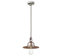 Lampadario Vintage Grunge Ferro E Ceramica Craquele' 1 Luce E27 25Cm