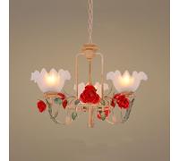 Lampadario Vintage in Vetro con Fiori, Grandidari in Stile Country Francese,Da a Sospensirustica per Sala da Pranzo, Isola Della Cucina,Da a Sospensibianca, Soffitto per Scale, Camera da Letto, Fattor