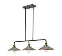 Lampadario Vintage Rigby Acciaio Bronzo Buckeye 3 Luci E27
