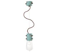 Lampadario Vintage Urban Ferro E Ceramica Azzurro 1 Luce E27 12Cm