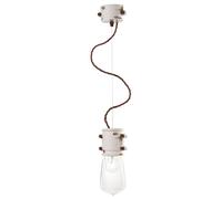 Lampadario Vintage Urban Ferro E Ceramica Bianco 1 Luce E27 12Cm