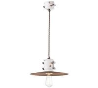 Lampadario Vintage Urban Ferro E Ceramica Bianco 1 Luce E27 40Cm