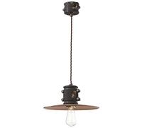Lampadario Vintage Urban Ferro E Ceramica Nero 1 Luce E27 40Cm