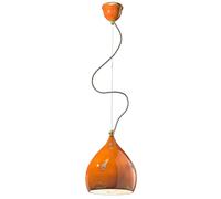 Lampadario Vintage Vague Vintage Ferro E Ceramica Arancio 1 Luce E27