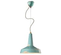 Lampadario Vintage Vague Vintage Ferro E Ceramica Azzurro 1 Luce E27 35Cm