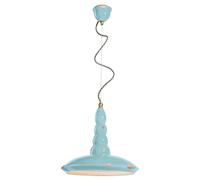 Lampadario Vintage Vague Vintage Ferro E Ceramica Azzurro 1 Luce E27 40Cm