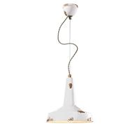 Lampadario Vintage Vague Vintage Ferro E Ceramica Bianco 1 Luce E27 35Cm