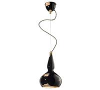 Lampadario Vintage Vague Vintage Ferro E Ceramica Nero 1 Luce E27