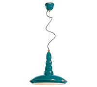 Lampadario Vintage Vague Vintage Ferro E Ceramica Verde 1 Luce E27 40Cm