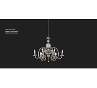LAMPADARIO VIVALDI 8 LUCI FUME' CROMO ATTACCO E14 D.88CM