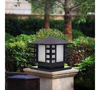 Lampade a colonna in acciaio inossidabile nero E27 Lampione stradale stigma quadrato esterno Decorazione impermeabile Lampada a colonna Lampione Lampione Lampione Patio Giardino Villa Lampada da