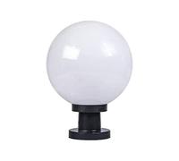 Lampade a colonna per esterni Lampada a vento Lampada a colonna a globo Impermeabile IP55 Cortile Portico Piedistallo Luce Cancello Cortile Lanterna a sfera in acrilico con paralume bianco, 300 mm