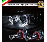 LAMPADE A LED CREE LUCI ANGEL EYES 6000K FARI XENON BMW SERIE 1 E81 E82 dal 2007