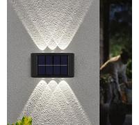 Lampade a parete LED solari con 6 luci LED che si illuminano verso l'alto e verso il basso, lampade solari decorative per uso esterno come decorazione del patio, illuminazione del cortile posteriore,