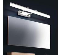 Lampade a parete Luci a led specchio a led bagno lungo interno 180 ° rotabile moderno design rettangolare in ferro acrilico per corridoio delle scale per camera da letto (luce neutra in argento da 50