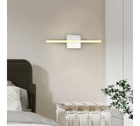 Lampade a parete Luci da bagno a LED specchio da bagno lungo interno moderno moderno in alluminio acrilico semplice decorativo per il corridoio camera da letto del soggiorno (luce calda d'argento