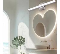 Lampade a parete Luci da bagno a LED specchio da bagno lungo interno moderno moderno in alluminio acrilico semplice decorativo per corridoio camera da letto soggiorno (luce bianca in argento da 60