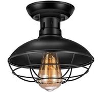 Lampade a soffitto di Lanterna di Ferro retrò Nera Luci a soffitto Industriale Nero a soffitto Industriale Bulci a Basso Contenuto di Foyer per la Cucina Isola da Pranzo corridoio Foyer Entryway