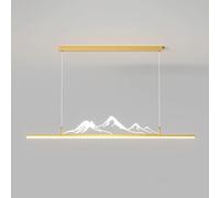 Lampade a Sospensilineari in Acrilico,De a Sospensia Led Dimmerabili in Alluminio per Sala da Pranzo e Isola Cucina (Oro, 120 Cm/47,2 Pollici)/Oro/100 Cm/39,3 Pollici
