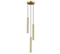 Lampade a sospensione a filo lungo in rame pieno a 3 luci Lampada a sospensione industriale da incasso a LED nordica per camera da letto Bancone da bar Soggiorno Illuminazione da parete di fondo Made