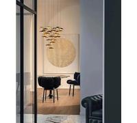 Lampade a sospensione con processo di lamina d'oro strutturate, sobrie, lusso for la casa, sospensioni a LED illuminazione dimmerabile for soggiorno(Changeable)