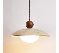 Lampade a sospensione in pietra con foro giallo E27, lampadario rustico giapponese semplice, con paralume in vetro, for ristorante bar soggiorno camera da letto isola cucina lampade a sospensione indu