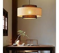 Lampade a sospensione in tessuto rustico per isola della cucina Lampada a sospensione regolabile in rattan Lampada a sospensione Boho Lampadario in rattan Cestino Lampada a sospensione Boho Lampada pe