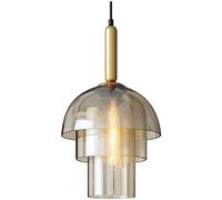 Lampade a sospensione in vetro grigio Lampade a sospensione creative moderne Cupola Lampadario multistrato Corda Plafoniere regolabili E27 Base Apparecchio di illuminazione a sospensione Soggiorno