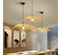 Lampade a sospensione intrecciate a mano Paralume del sud-est asiatico diametro 35/45/55 cm Lampadario in vimini rattan Sala da pranzo Lampada artistica in bambù