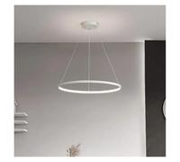 Lampade a sospensione , Lampada a sospensione moderna a LED ad anello rotondo for sala da pranzo, soggiorno, tavolo centrale, cucina, camera letto, lampada a minimalista(Cold light,White 80cm)