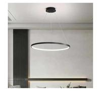 Lampade a sospensione , Lampada a sospensione moderna a LED ad anello rotondo for sala da pranzo, soggiorno, tavolo centrale, cucina, camera letto, lampada a minimalista(Remote Dimmable,Black 80cm)